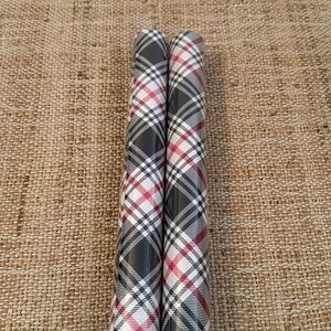 New Hallmark black red white plaid wrapping paper 30 sq ft - 2 rolls